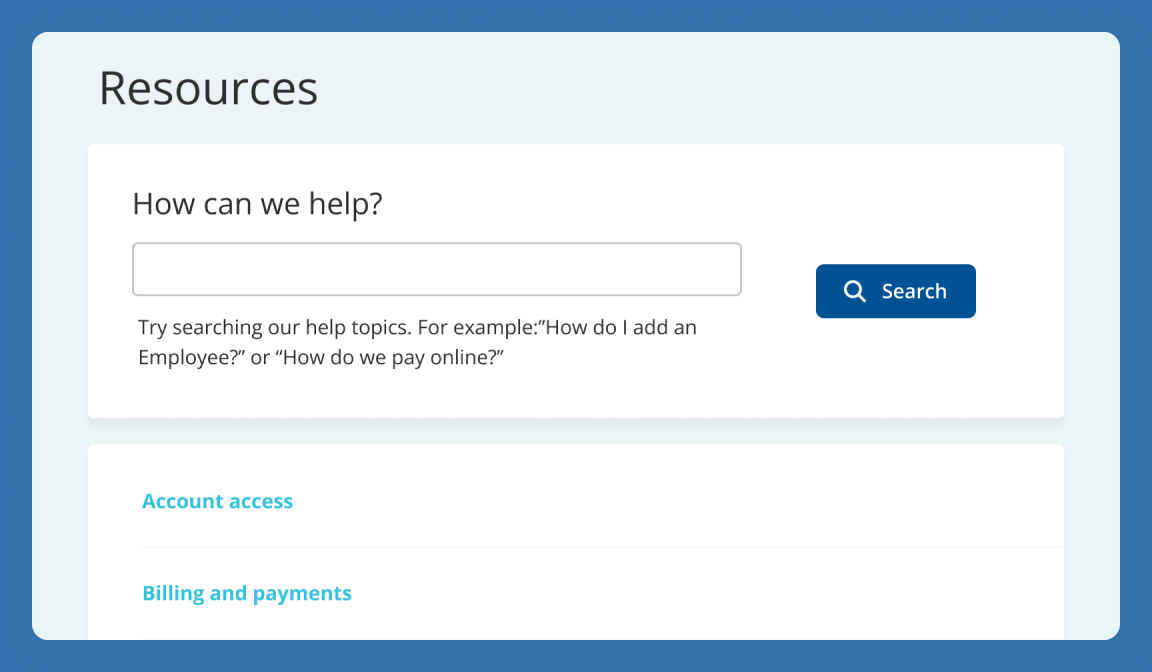 screenshot of app